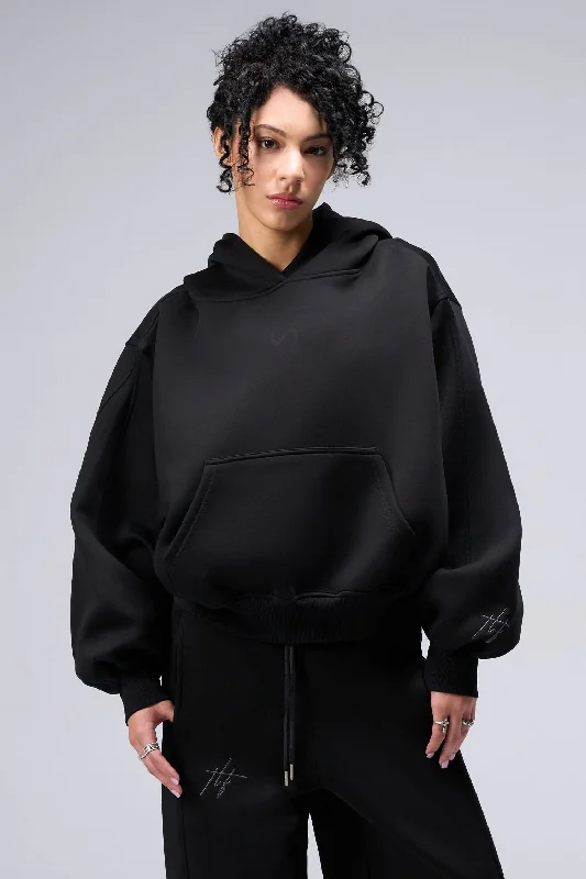 Bamboo Fiber SweatshirtsScuba Tech Oversized Cropped Hoodie