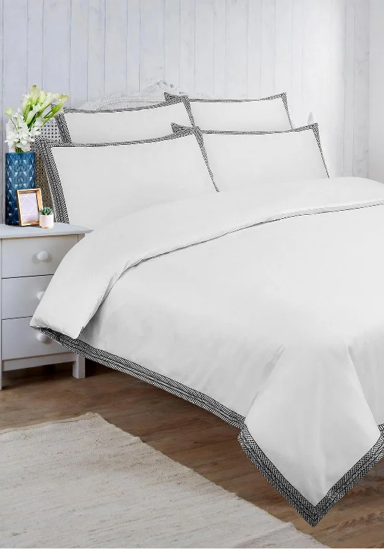 Vantona Home Hotel Collection Lattice Geo Duvet & Pillowcase Set, White