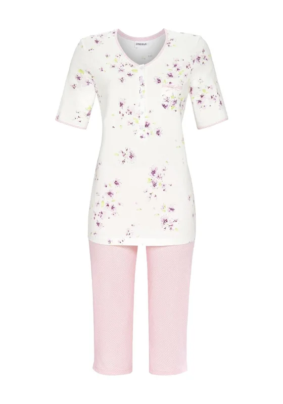 Ringella Floral Capri Pyjama Set, Pink Multi