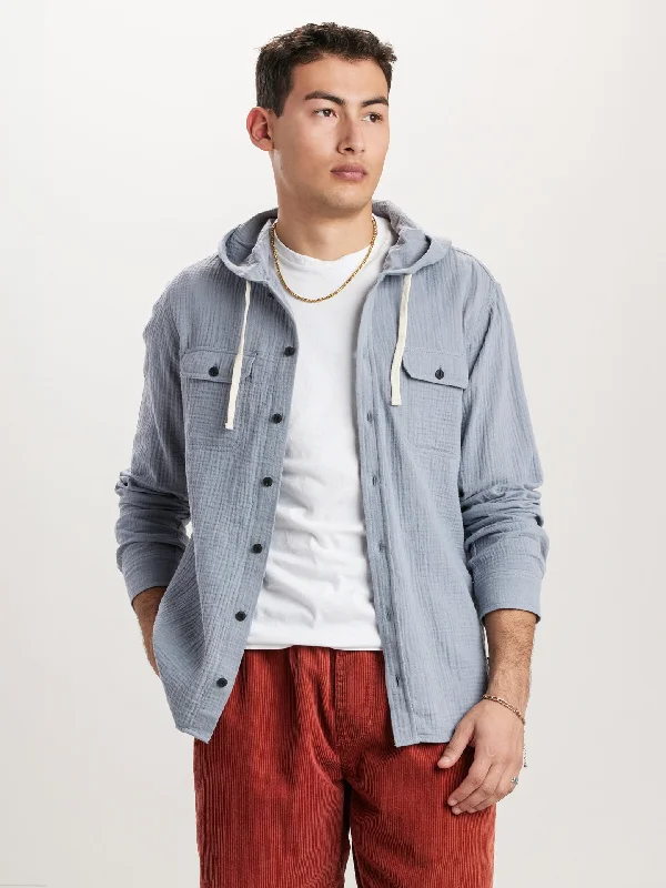 Sherpa-Lined HoodiesHughie Gauze Button-Up Hoodie