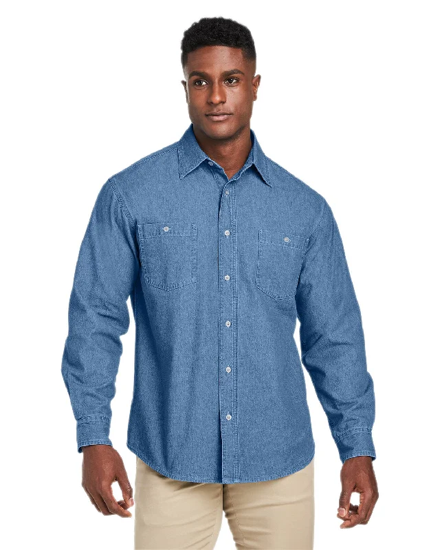 Harriton M540 Men's Denim Shirt-JacketMesh Shirts