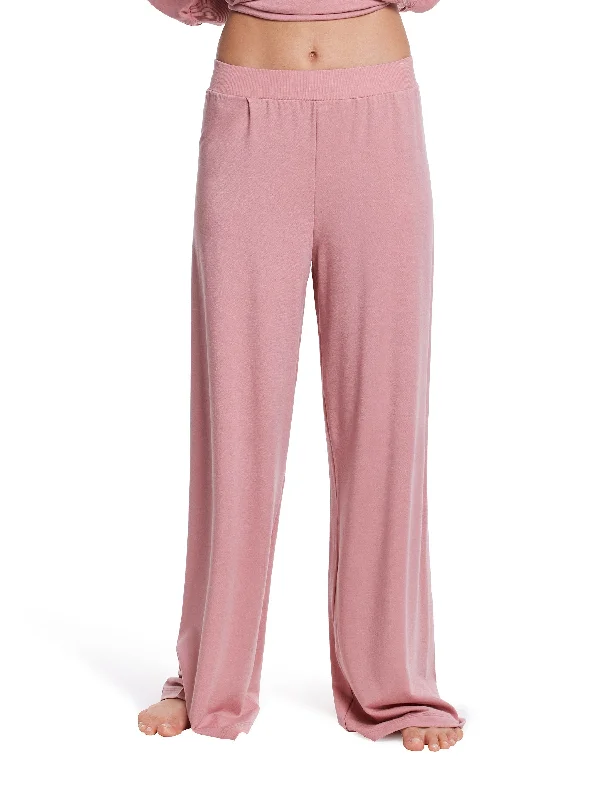 Pedal PushersFrench Terry Wide Leg Pant Mauve Orchid Pink Sale