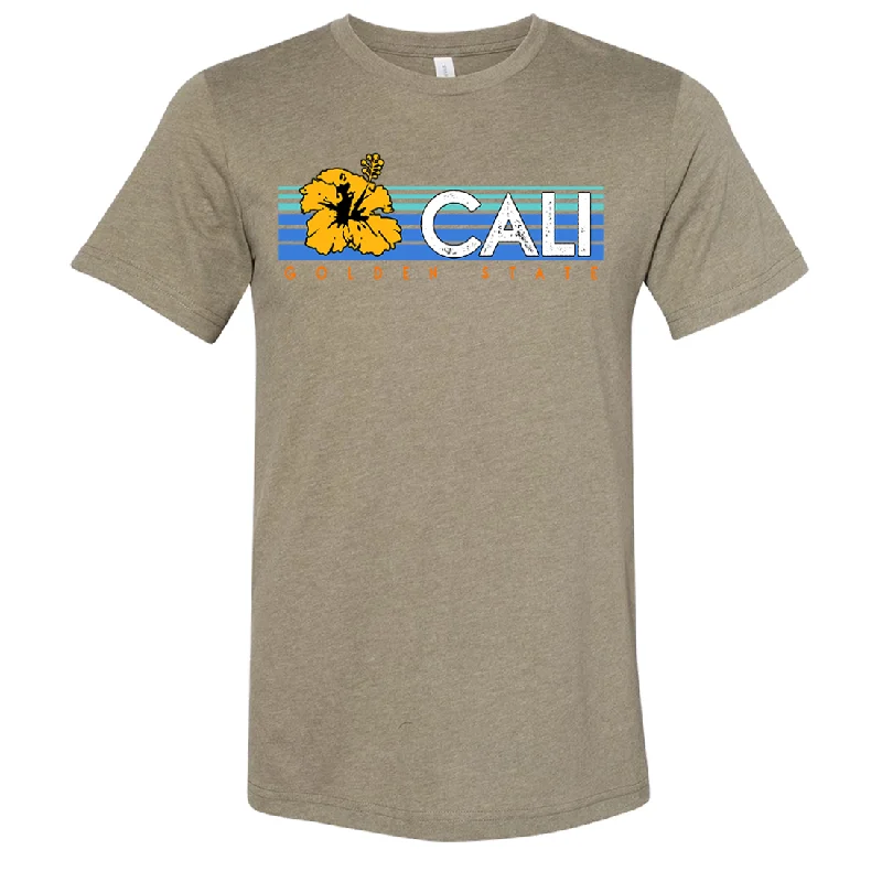 Cultural T-ShirtsCali Golden State Hibiscus Asst Colors Sueded Tee