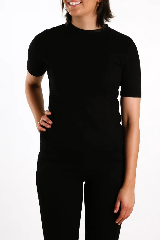 Glitter T-ShirtsNina Ribbed Tee Black