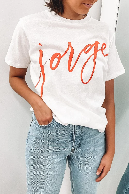 Sequined T-ShirtsJorge Sign Here Tee Vintage White