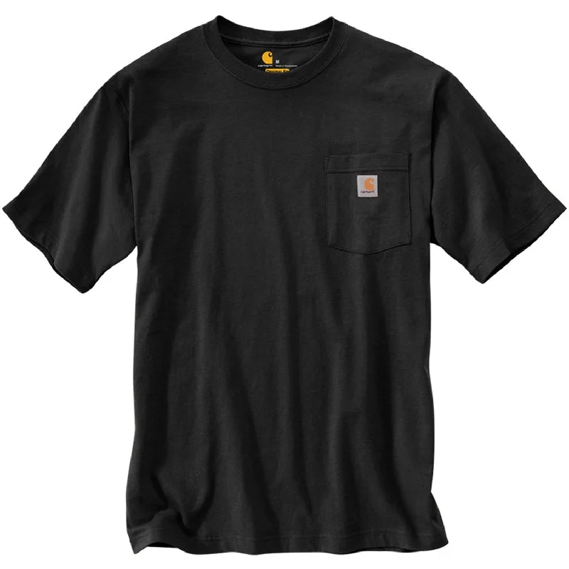 Embroidered T-ShirtsK87 - Loose Fit Heavyweight Pocket Tee, Black