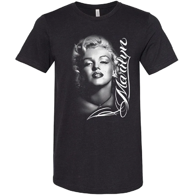 Statement T-ShirtsMarilyn Monroe Portrait Signature Asst Colors Sueded Tee