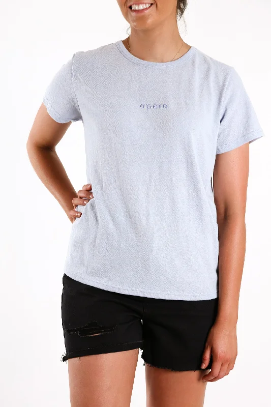 Crewneck T-ShirtsMini Embroidered Femme Tee Sky Blue