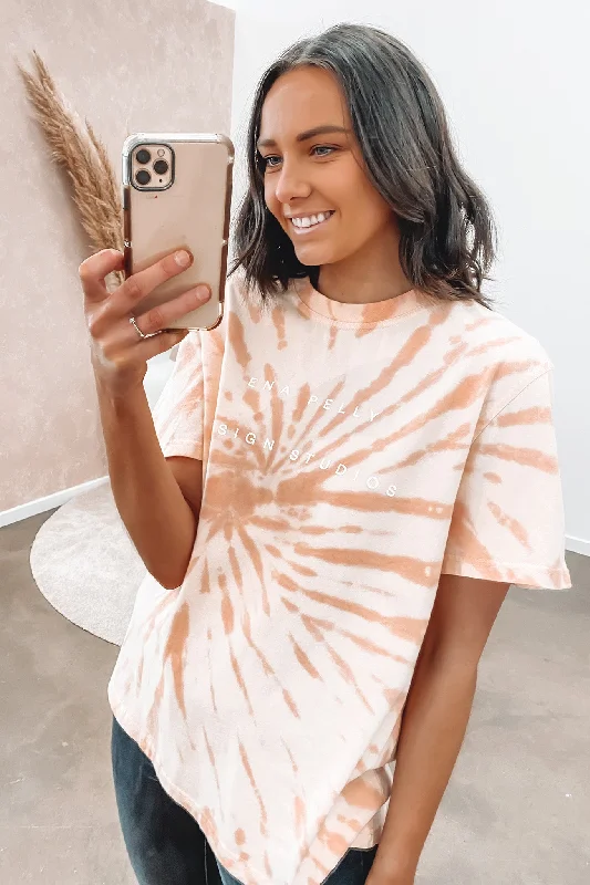 Casual T-ShirtsMinimal Logo Tie Dye Tee Coral