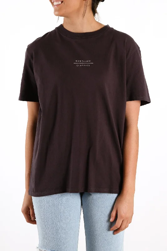 Linen T-ShirtsNude Classics Slogan BF Tee Coal