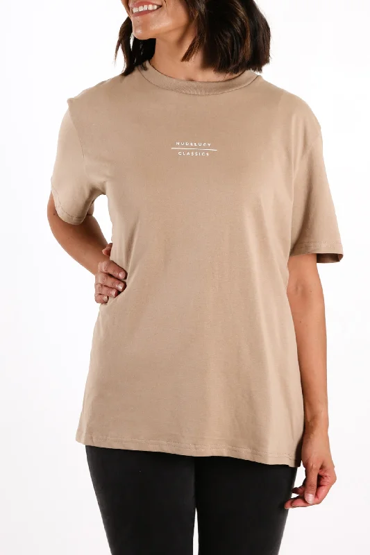 Painted T-ShirtsNude Classics Slogan BF Tee Mocha