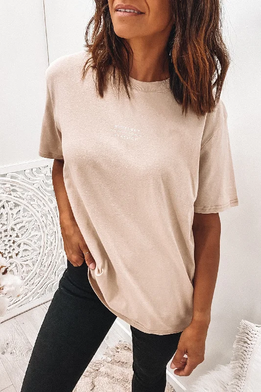 Cotton T-ShirtsNude Classics Slogan BF Tee Sand