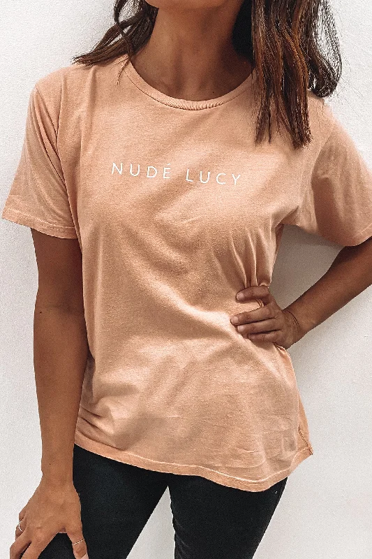 Bamboo T-ShirtsNude Lucy Washed Slogan Tee Nude