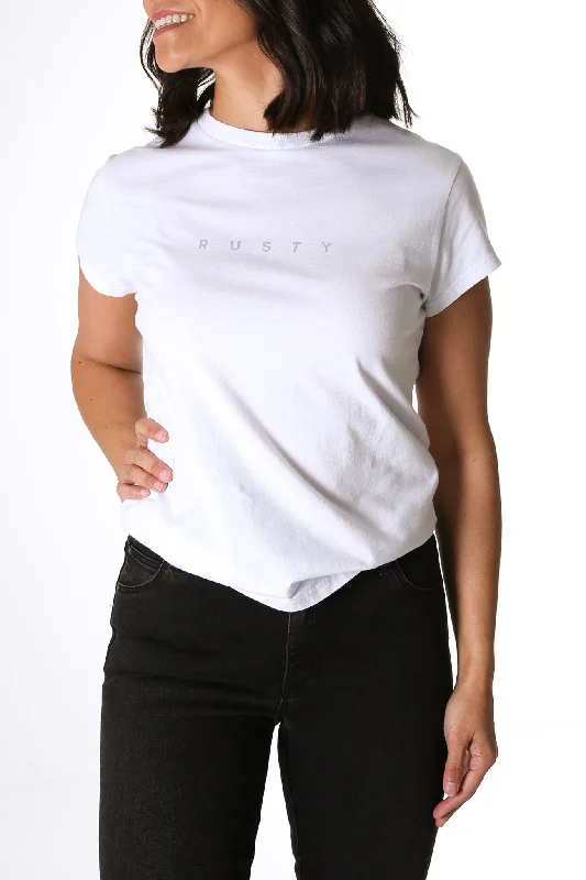 Polyester T-ShirtsRusty Essentials Classic Slim Tee White