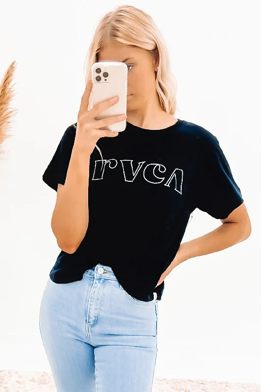 Blended Fabric T-ShirtsRVCA Curl Keyline Tee Black