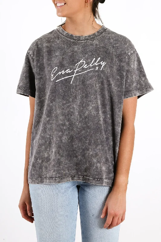 Sheer T-ShirtsScript Logo Tee Washed Stone