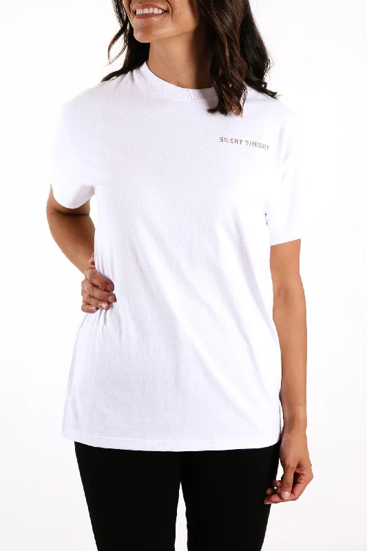 Blended Fabric T-ShirtsStaggered Tee White