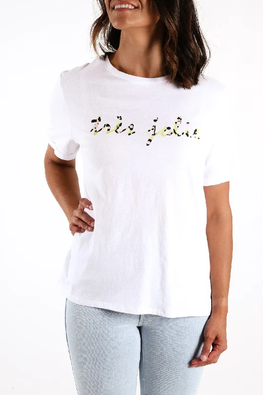 Cotton T-ShirtsTres Jolie Tee White