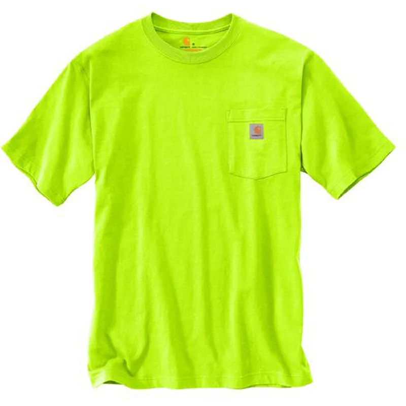 Distressed T-ShirtsK87 - Loose Fit Heavyweight Pocket Tee, Bright Lime