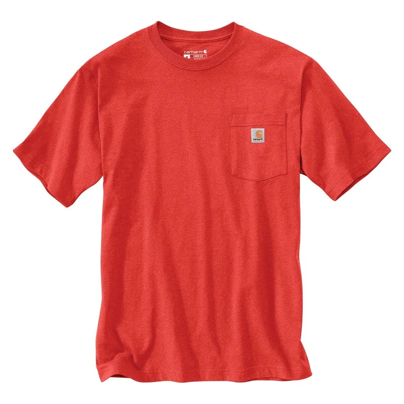 Mesh T-ShirtsK87 - Loose Fit Heavyweight Pocket Tee, Fire Red Heather